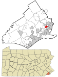 Delaware County Pennsylvania incorporated and unincorporated areas Aldan highlighted